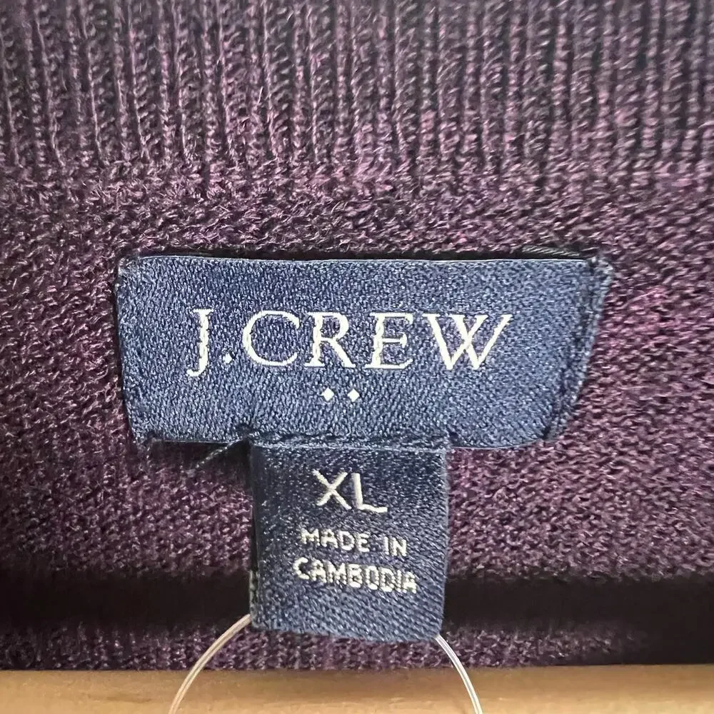J.Crew Men’s Merino Wool Blend Purple Crewneck Long Sleeve Sweater Size XL